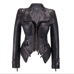 Women's Faux Leather Biker Jacket